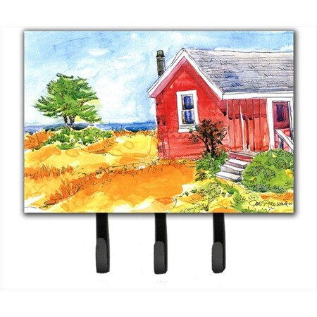 Carolines Treasures old Red Cottage House at the lake or Beach Leash Holder or Key Hook 6041TH68